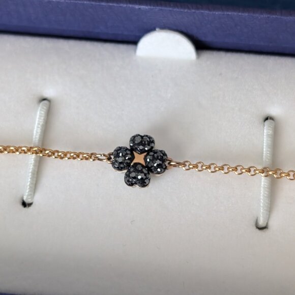 SWAROVSKI SS SWA Remix: Strand Clover Bracelet Black and White CRY/JET/ROSM - Picture 6 of 7